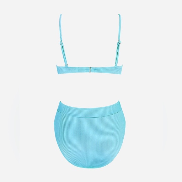 Cupshe High-Waisted, Ribbed Bikini Set - Picture 3 of 3